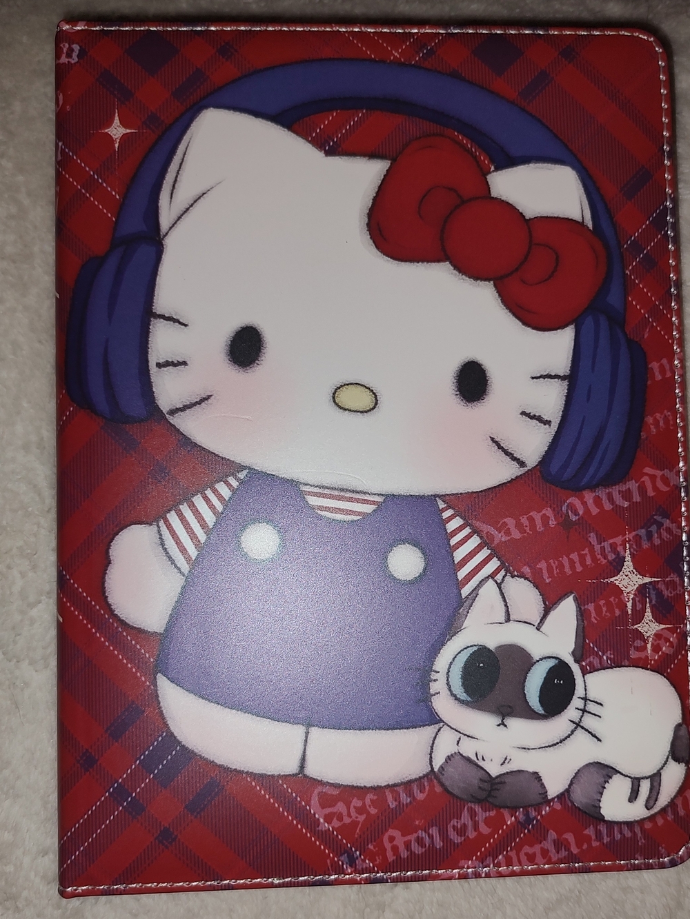 Hello Kitty Purple Overalls Tablet Case with Red Bow